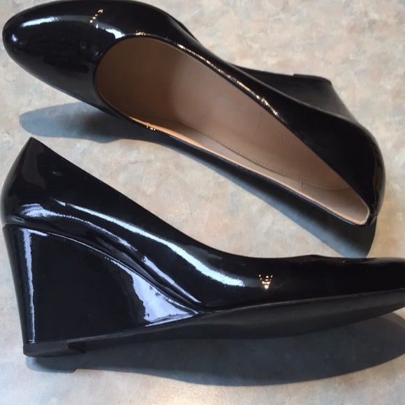 Patten Leather Wedge Pumps - Picture 3 of 8